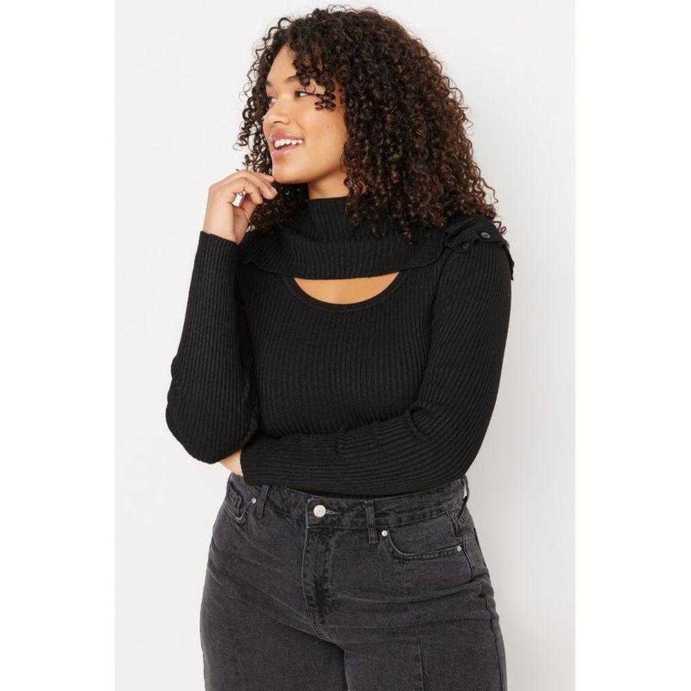 NWT Trendyol Women Slim fit Square collar Knitwear Plus Size Jumper